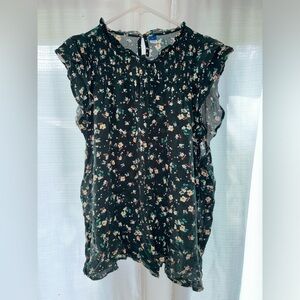 Green floral tank
